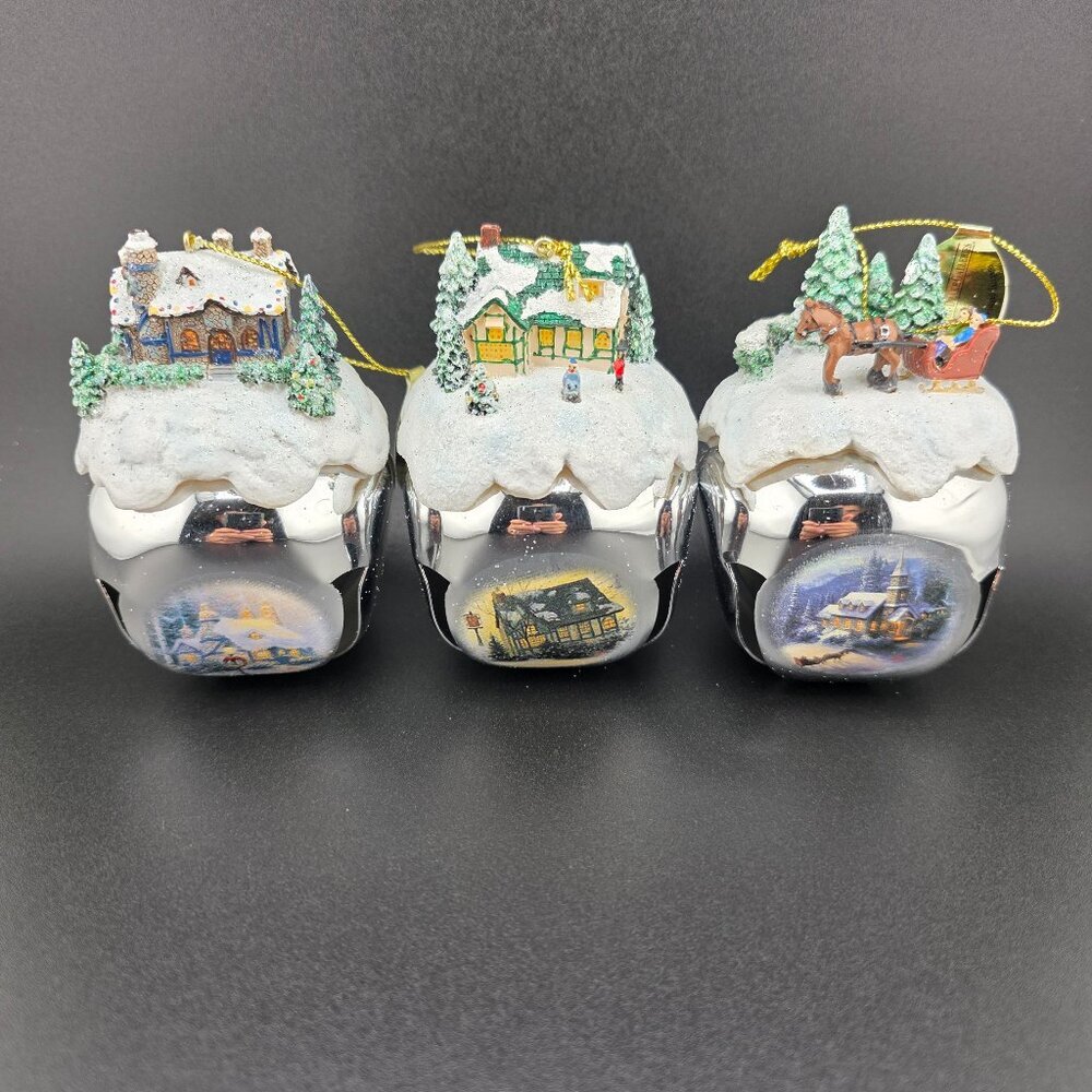 Bradford Exchange Sleigh Bells Ornaments‎ 3pc New